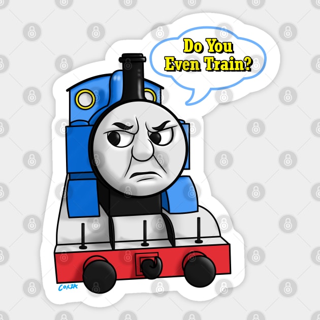 "Do you even train?" Thomas Sticker by corzamoon